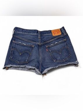 Levi's Women's Dark Blue Denim 501 Cutoff Shorts